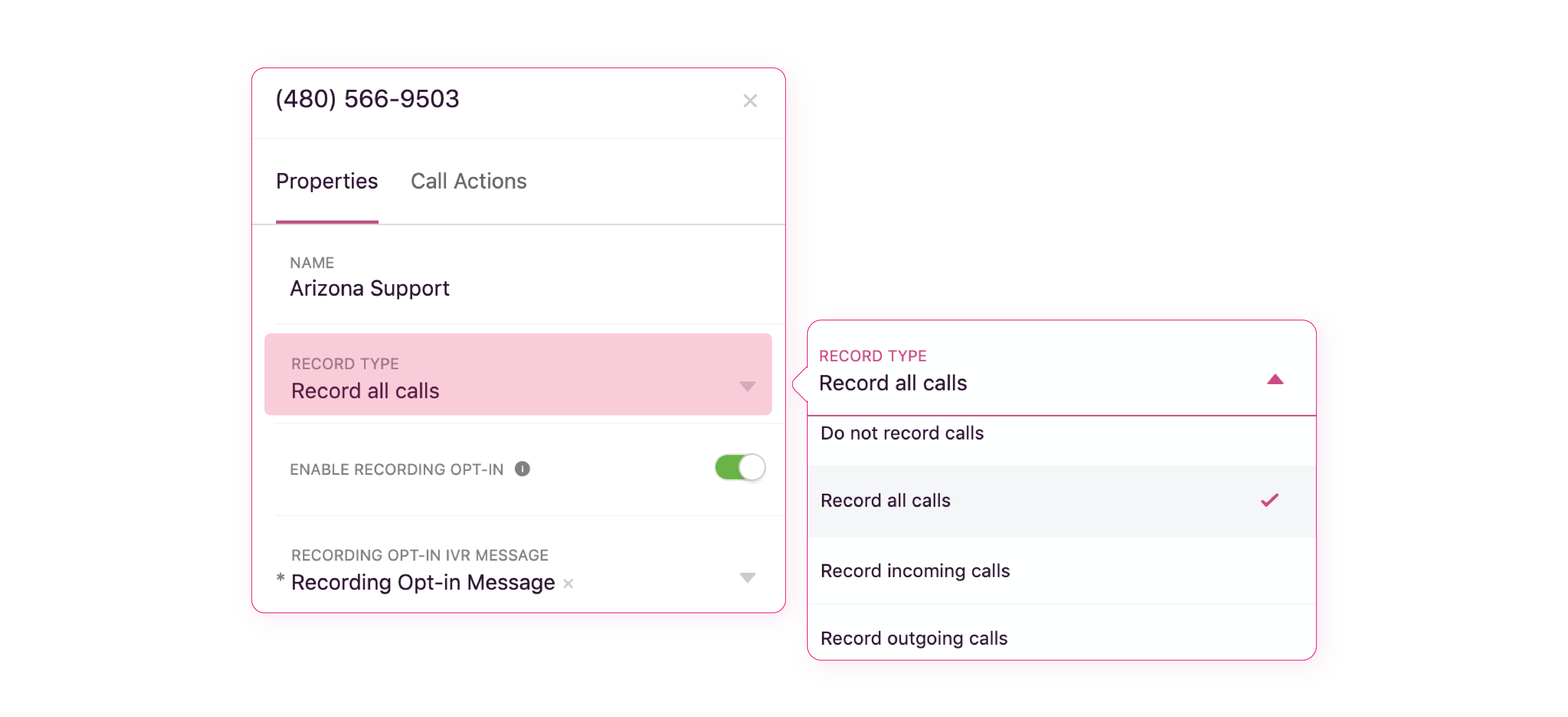 Freshcaller's flexible call recording options Freshcaller BCP for a business call center