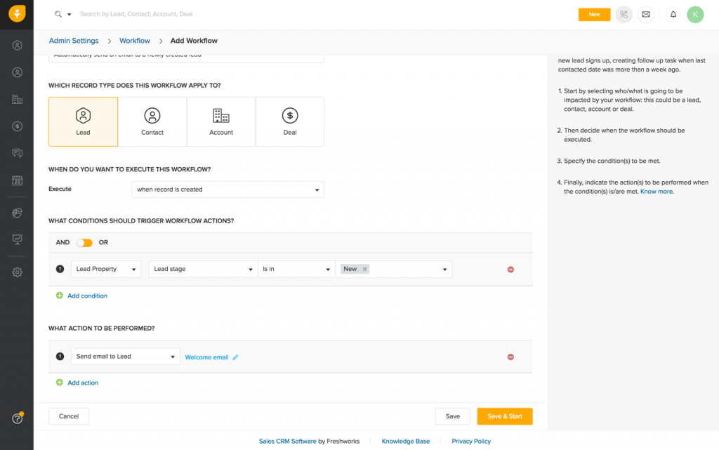 Setting up a workflow