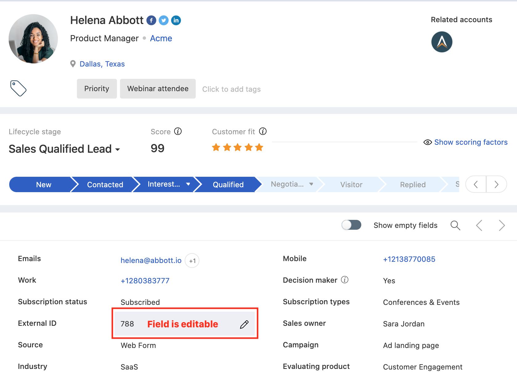 Field permissions in Freshworks CRM
