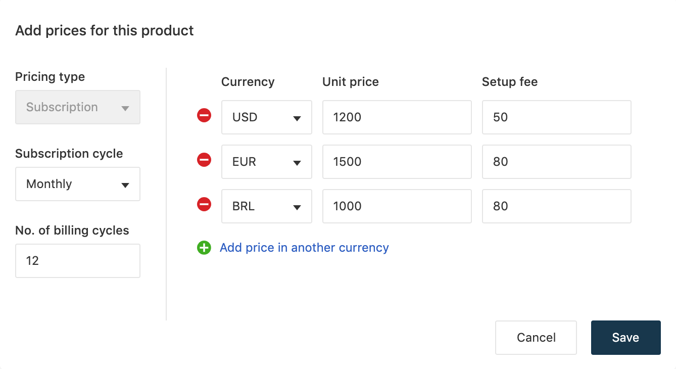 Draft pricing structure