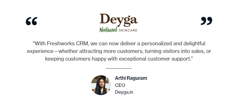 Deyga Organics Case Study - Freshworks CRM for Shopify