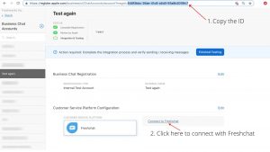 Copy the id and connect to Freshchat